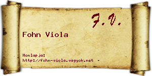 Fohn Viola névjegykártya